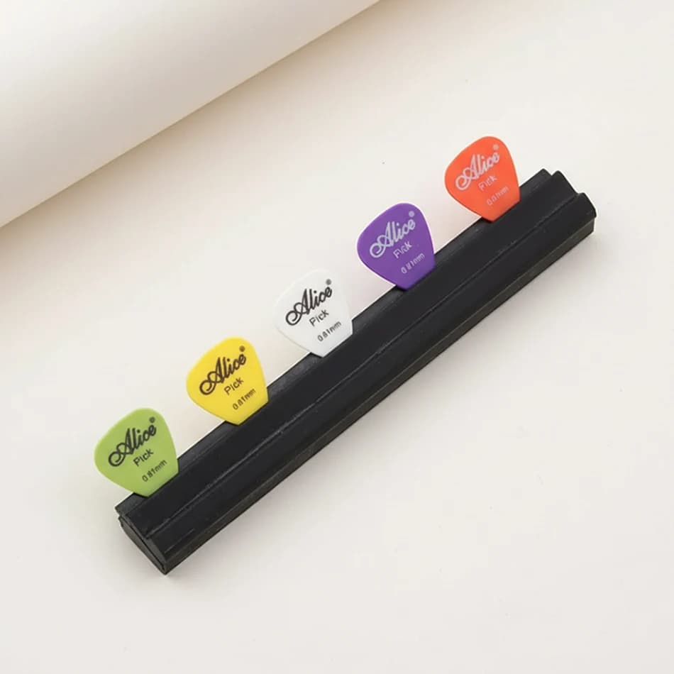 Supporto per Microfono Alice A010D con Porta Plettri per Chitarra, Facile da Trasportare, Include 5 Plettri in Nylon in Omaggio