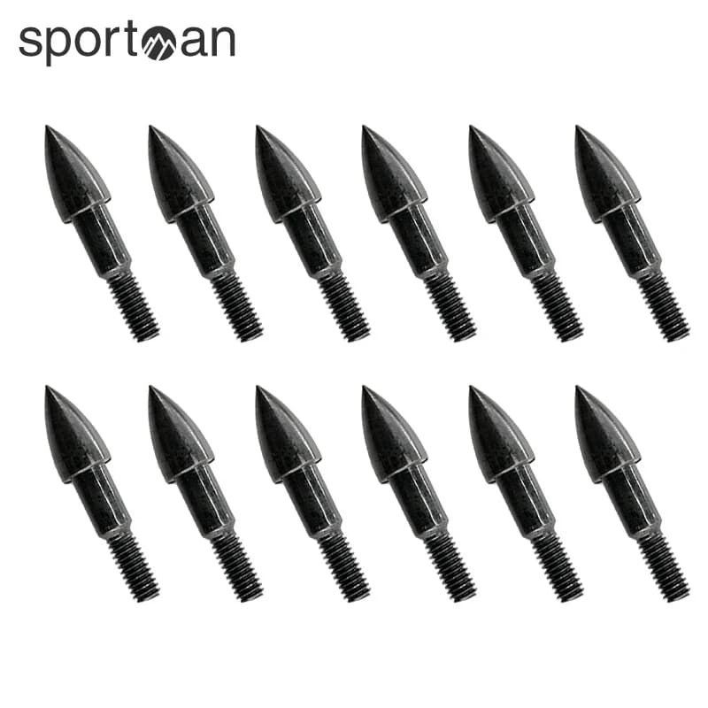 12 punte per frecce per tiro con l'arco 75/100/125 grani ID6.2mm punte per campo vite nei punti di proiettile, punta per esercitazioni per balestra bersaglio per tiro con l'arco