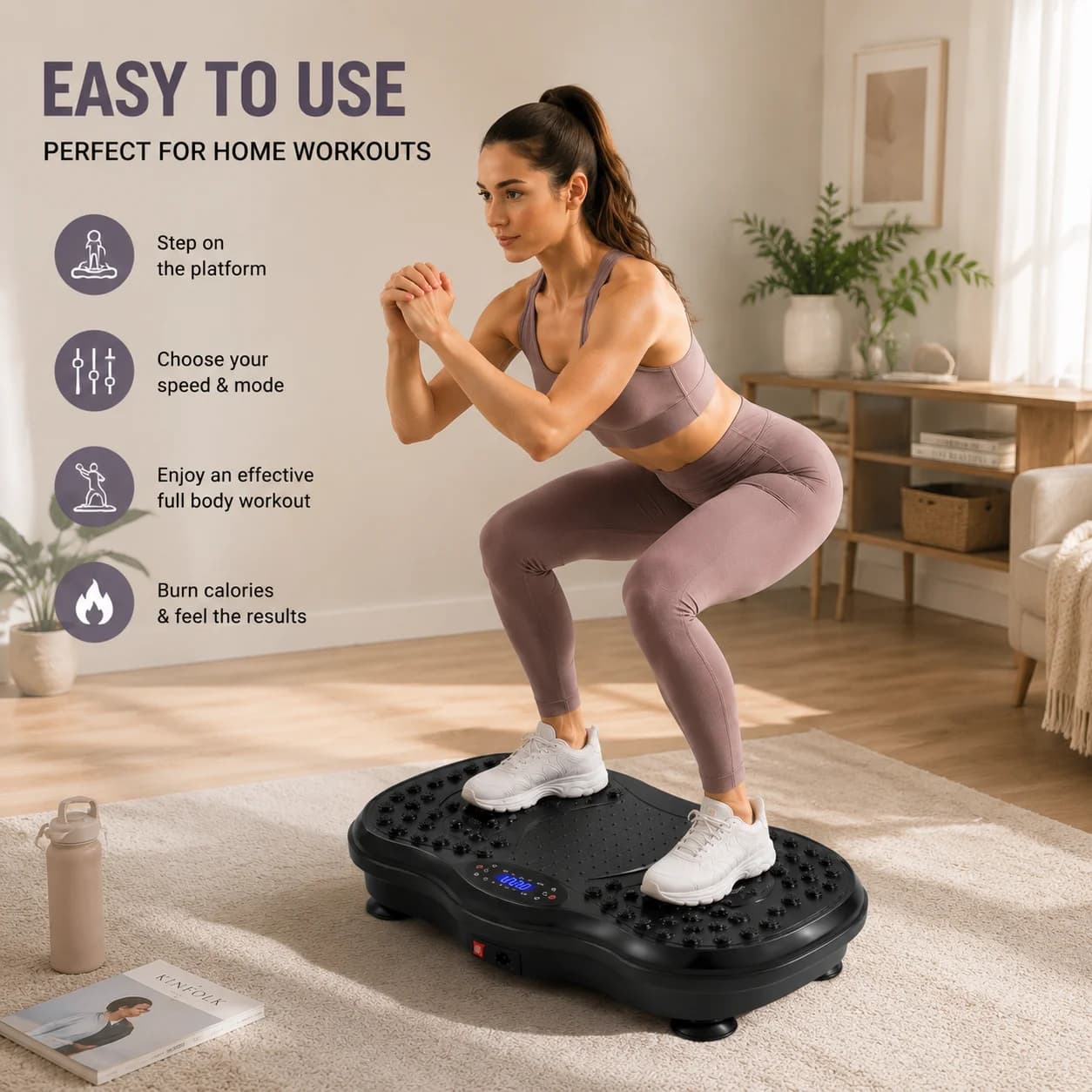 Vibration Plate Whole Body Vibration Machine Fitness Shaker Platform – Home Gym Exercise Equipment for Weight Loss Muscle Toning and Relaxation