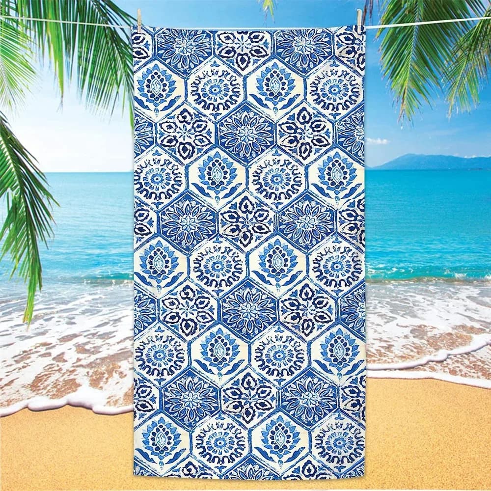 1 Nordic Bohemian Summer Bohemian Beach Towel Beach Towel No Sand Asciugamano da viaggio portatile Sport Donna Uomo Microfibra Quick Dry Ba