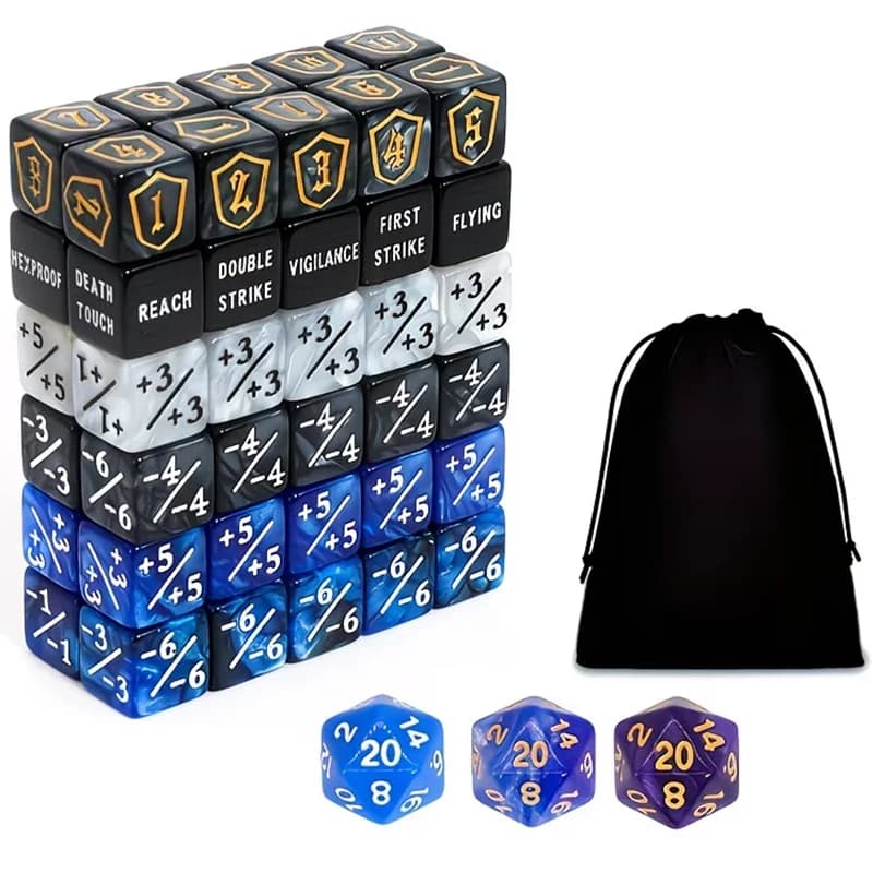 Set di 63 dadi D6, adatti per giochi da tavolo, giochi di ruolo, Dungeons&Dragons, ecc.