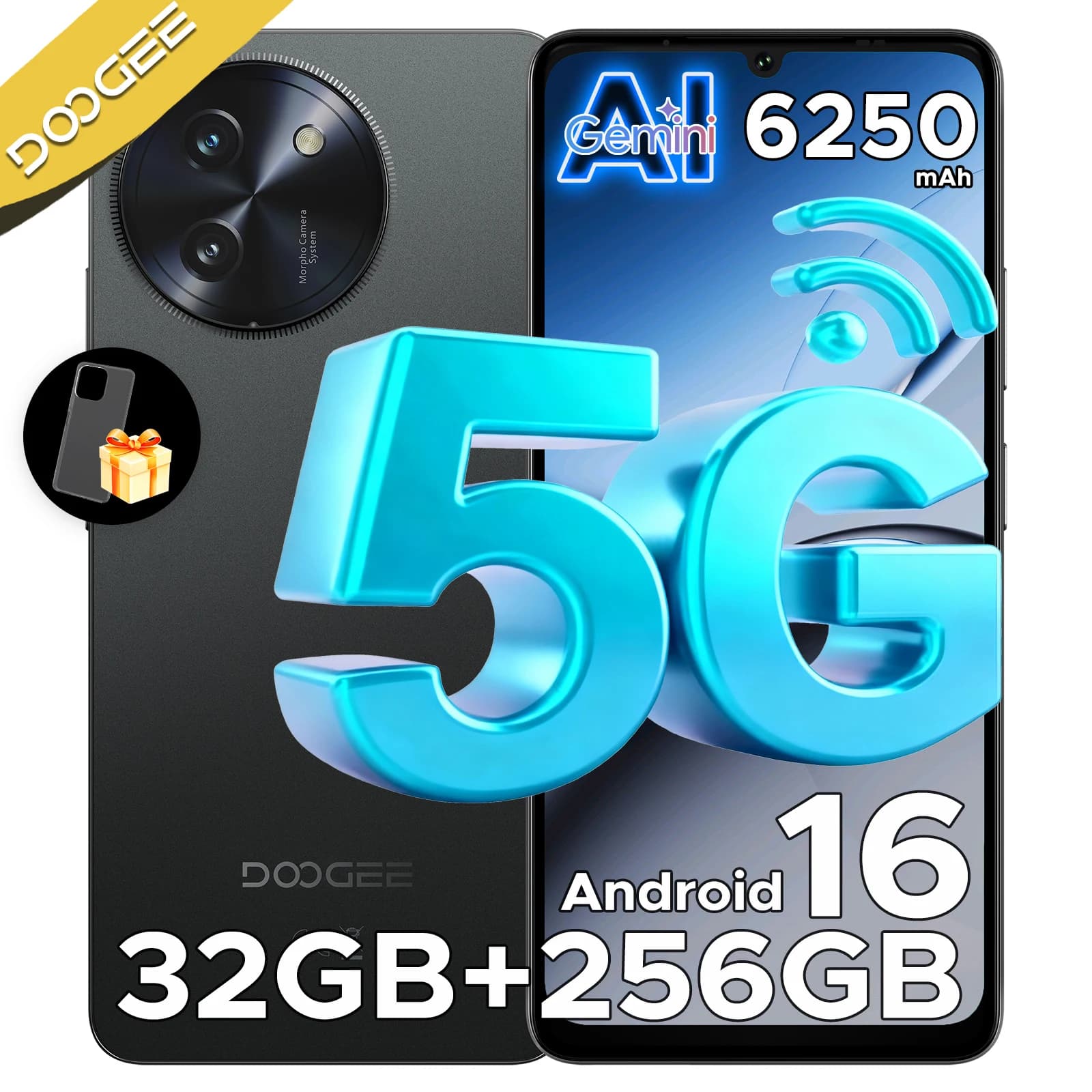 DOOGEE Note59 Pro Smartphone Android 16, Display IPS HD+ da 6,75" 120Hz, Batteria da 6250mAh, 6GB RAM, 256GB ROM, Processore Octa-Core T8200, Telefono NFC