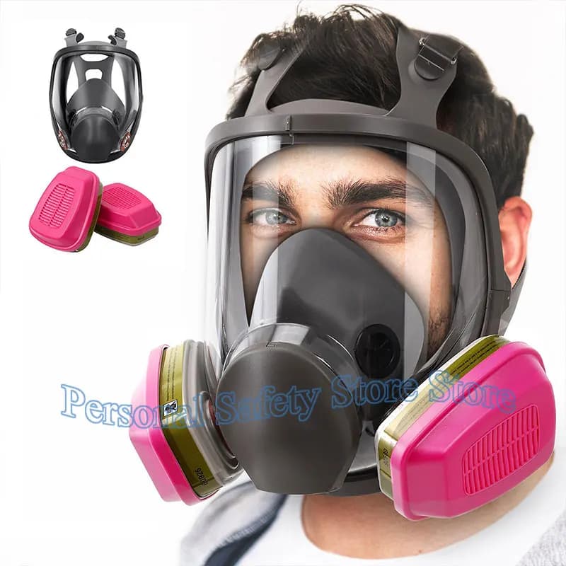 6800 Industrial paint Spray Breather Gas mask 3 in 1 Safety suit Work 60926 Dust filter Full face mask Gas mask