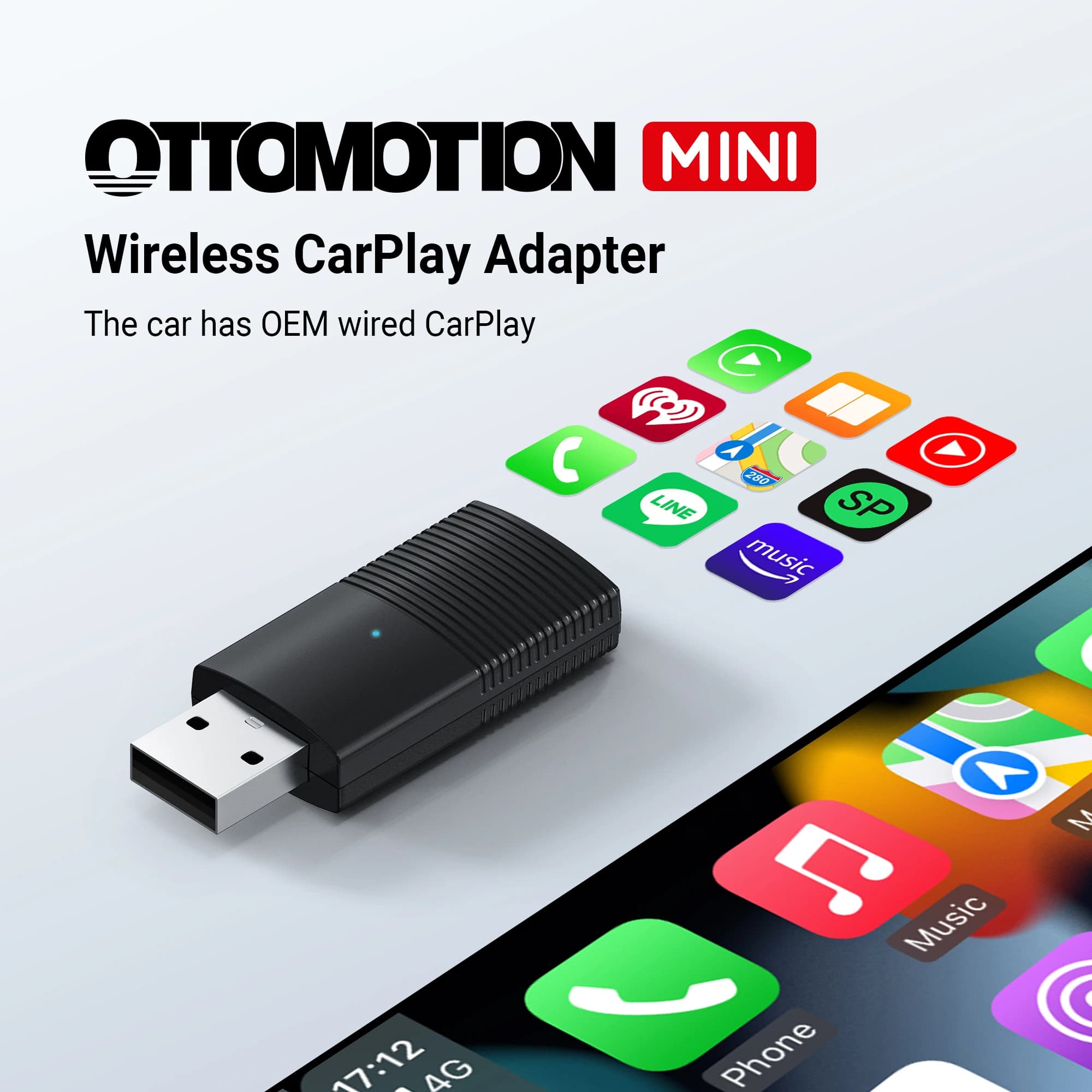 New Mini Wireless CarPlay Car Adapter Bluetooth Smart Mini Box Plug And Play WiFi Fast Universal Connection