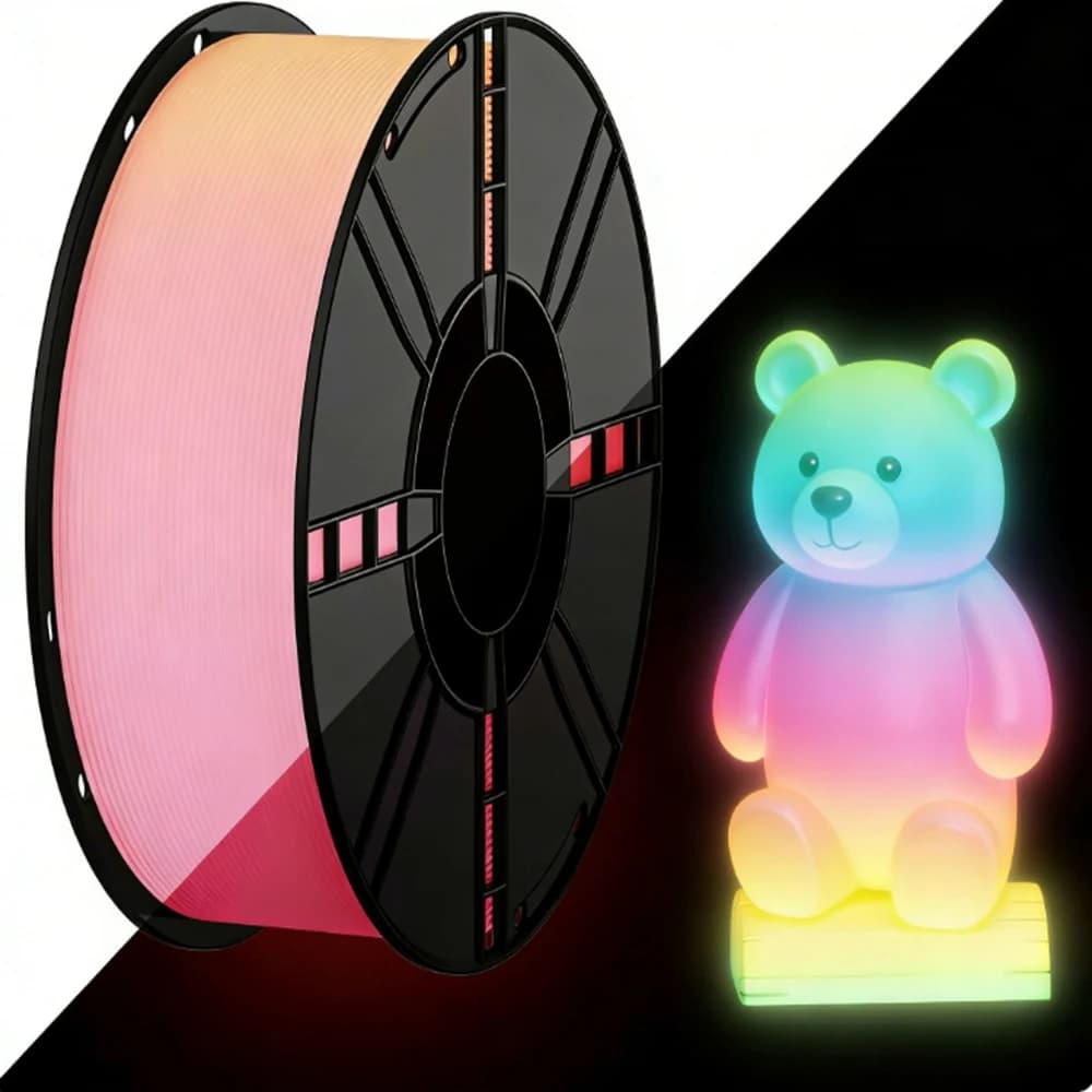 3D Printing Filament, PLA Bright Rainbow 1.75mm 1kg, Dimensional Accuracy +/- 0.03mm, Color Change Gradual
