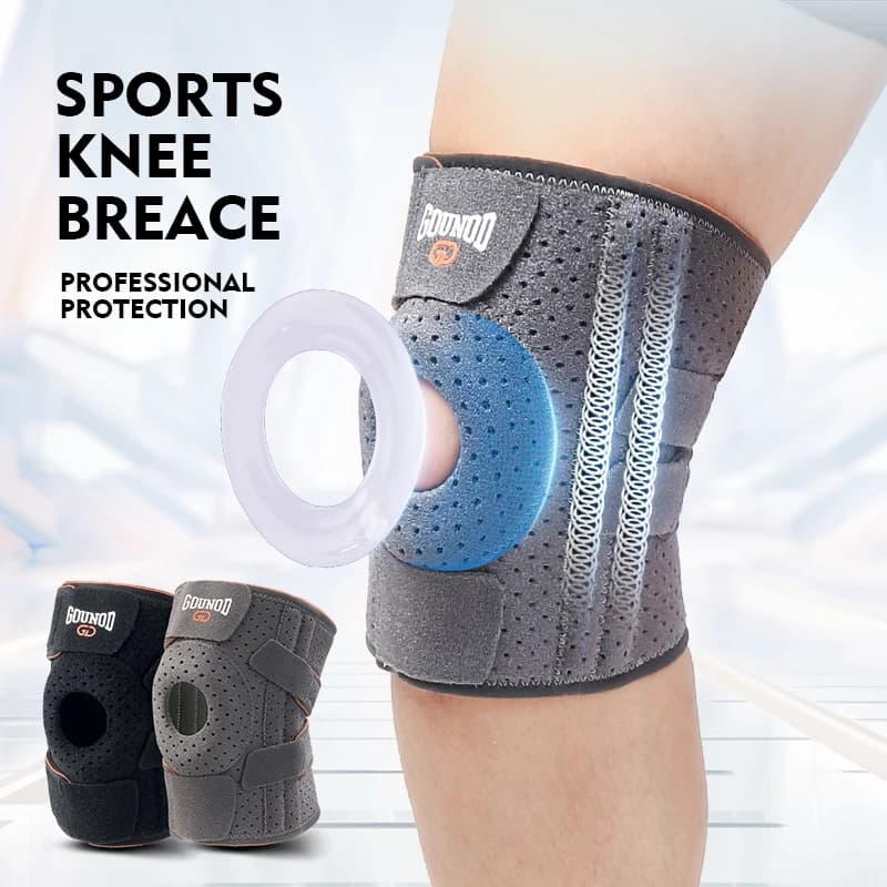 Ginocchiera a compressione 1PC con cinghie Supporto protettivo traspirante per ginocchio Sport Calcio Basket Ginocchiere