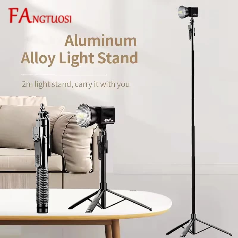 FANGTUOSI 2025 nuovo portatile espandibile da 2,15 M 360 ° Selfie Stick con treppiede con rotazione con telecomando Bluetooth wireless staccabile