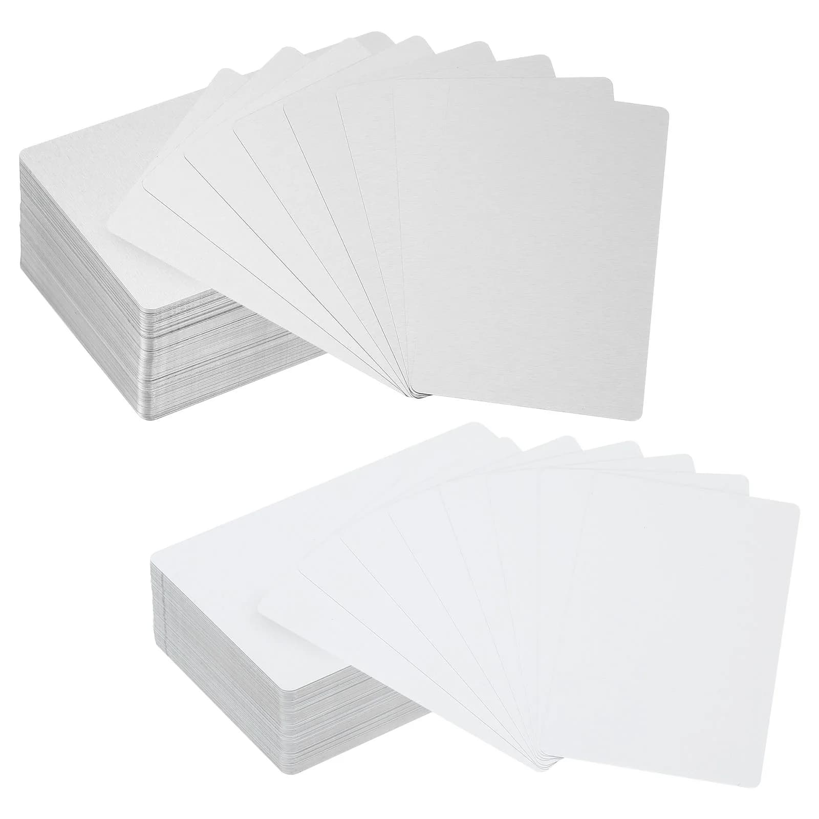 Biglietti da visita in metallo a sublimazione Vuote 0,21/0,22/0,45 mm di spessore Biglietto da visita stampabile in alluminio per stampa fai da te personalizzata Bianco/Argento