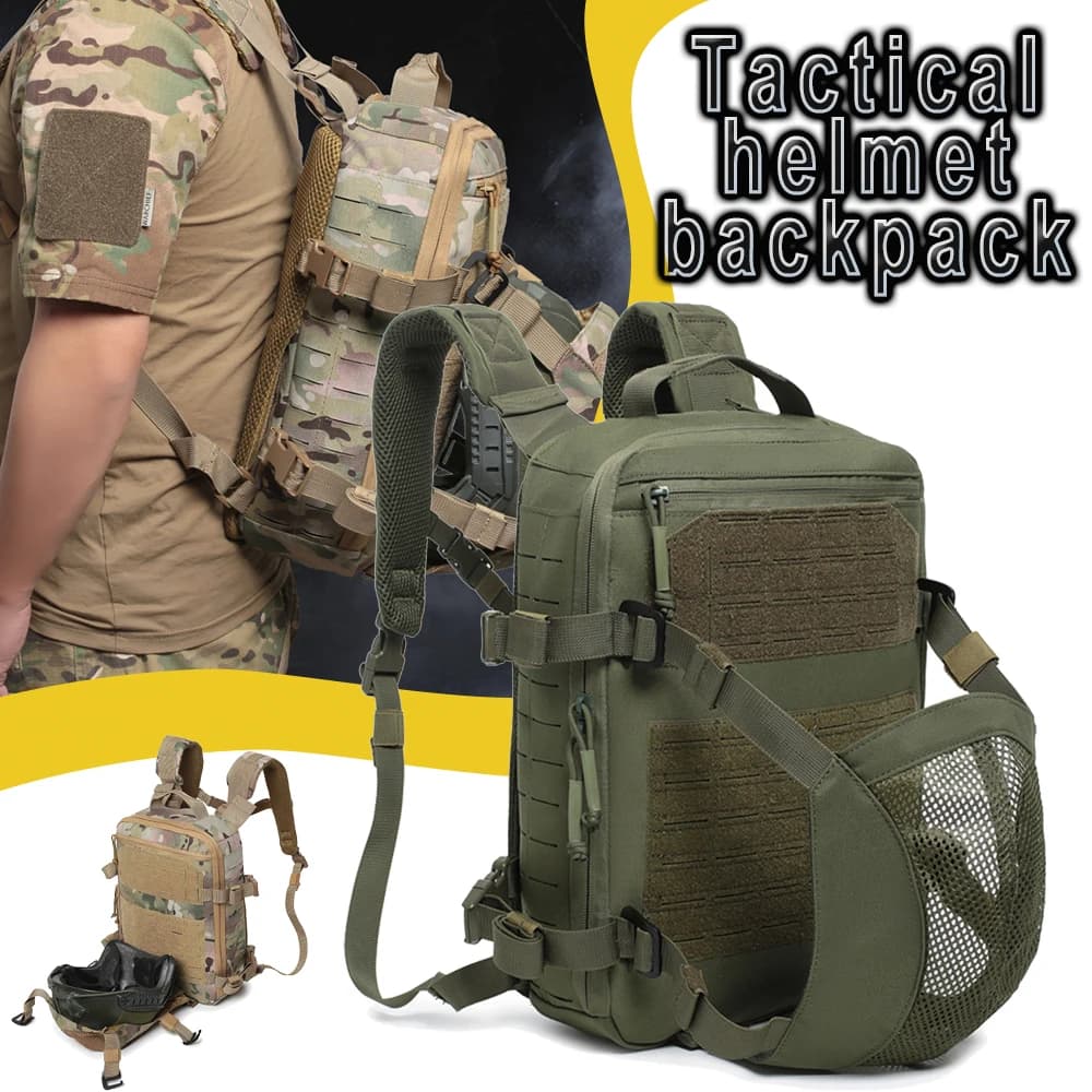 New Tactical Backpack for helmet Light Trekking backpack Molle flat bag for helmet for hiking, climbing, camping