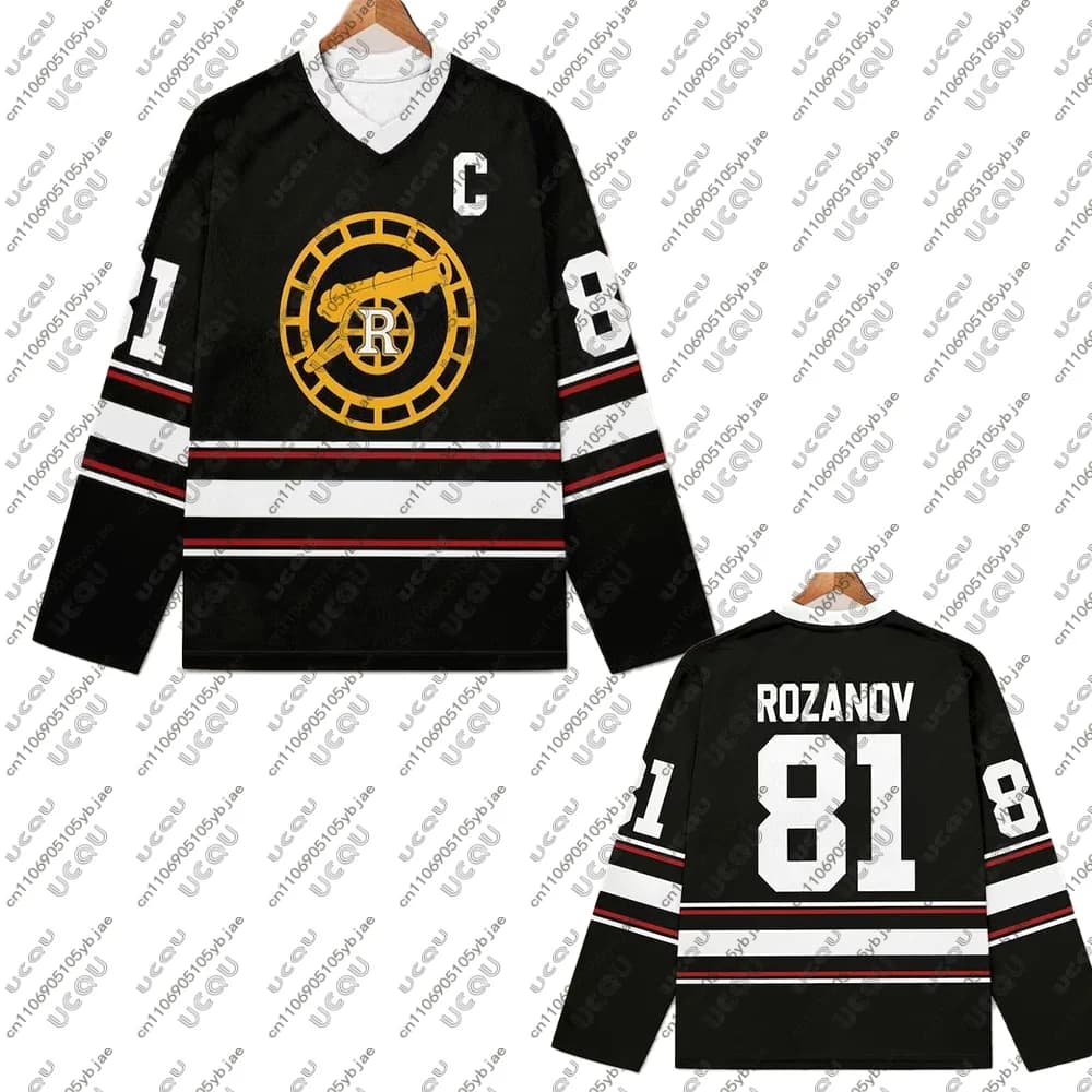 Regalo Sport Boy T Shirt Uomo Casual Kid Tee Rivalry riscaldato Ilya Rozanov 81 B-Boston Hockey Top Hollanov Hookey Jersey Raiders