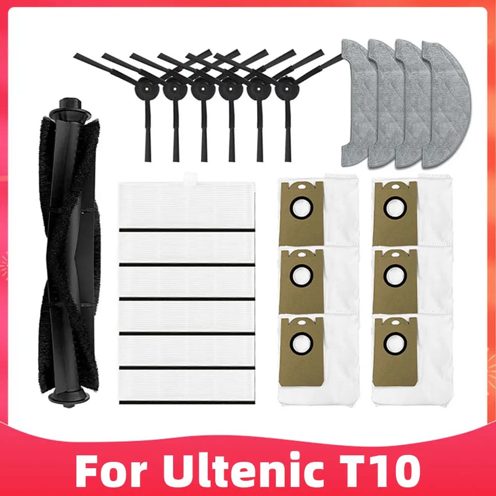 Compatibile con l'aspirapolvere robot Ultenic T10 Ricambi Accessori Spazzola principale, Spazzola laterale, Filtro HEPA, Mop, Sa