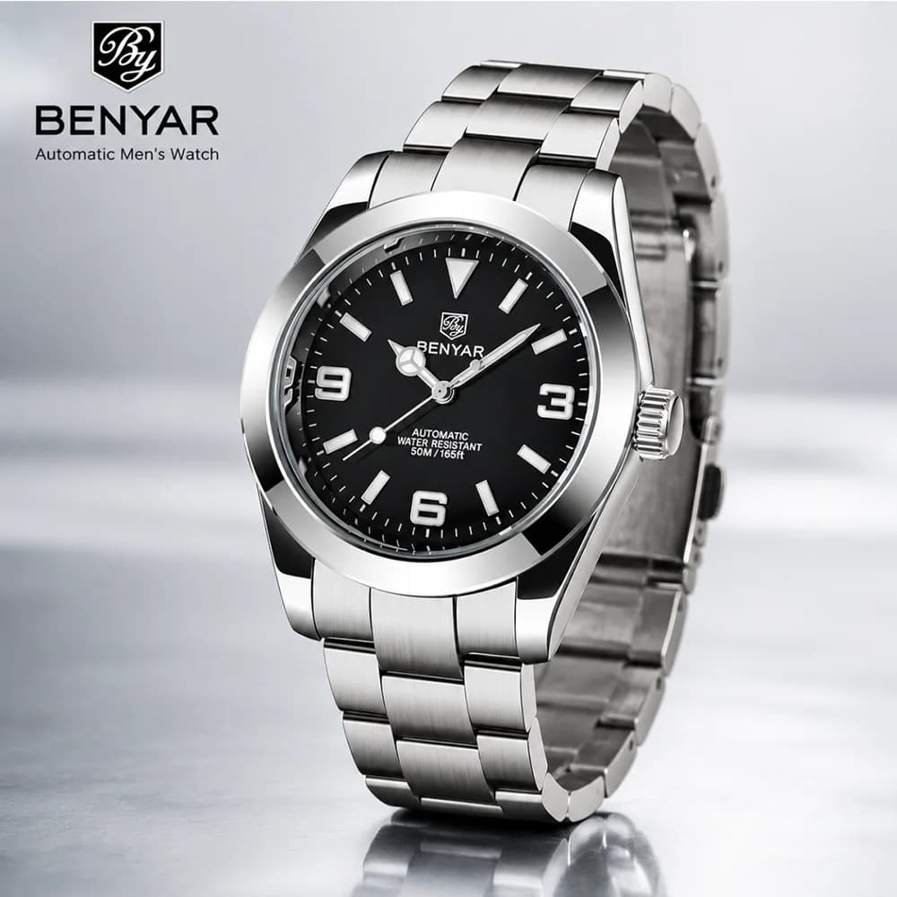 BENYAR Luxury Men orologi da polso meccanici in acciaio inossidabile orologi sportivi da uomo automatici orologio impermeabile 50ATM