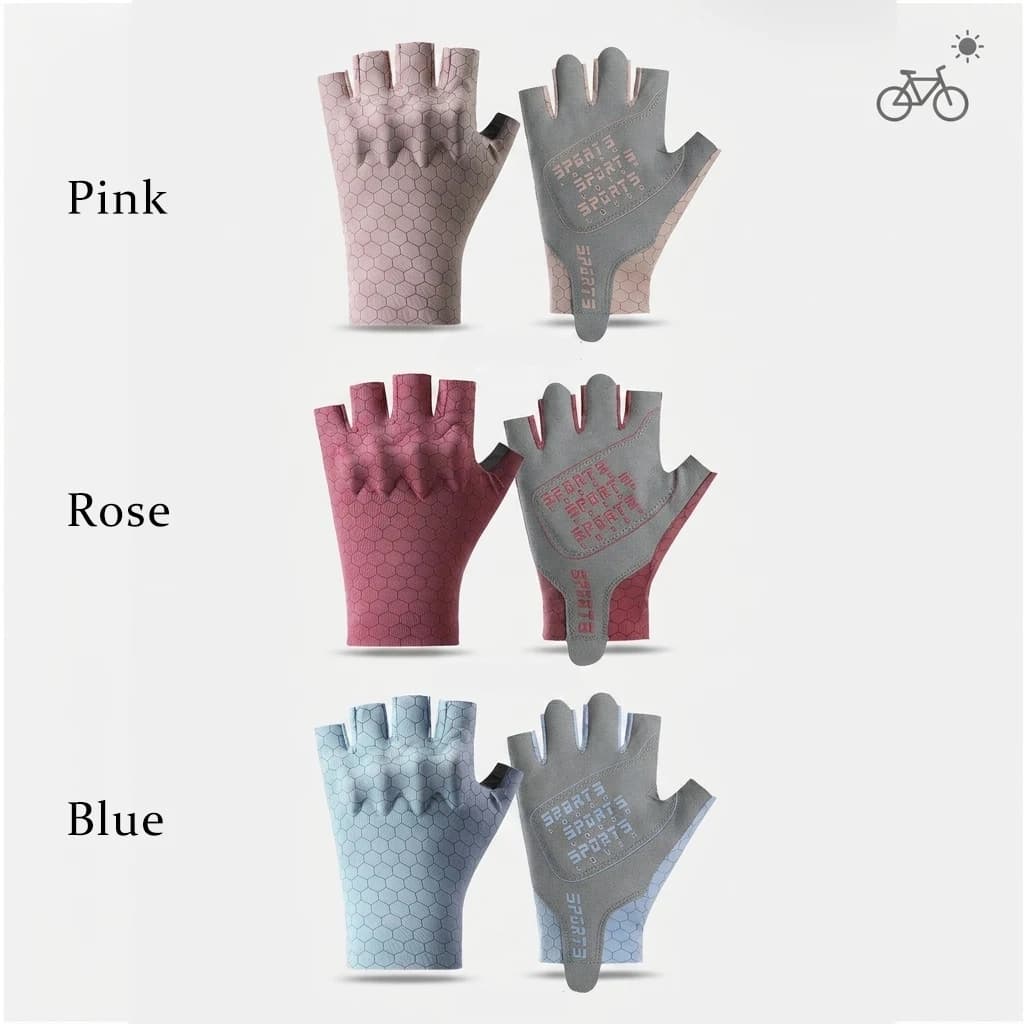 Guanti da Ciclismo Estivi Mezze Dita Unisex, Antiscivolo Traspiranti Durevoli per Escursionismo, Fitness, Guida e Sport all'Aperto
