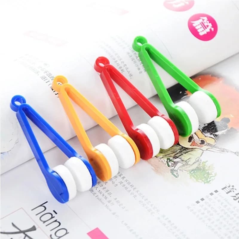 Practical Portable Glasses Cleaning Rub Eyeglass Sunglasses Spectacles Microfiber Cleaner Brushes Wiping Tools Mini