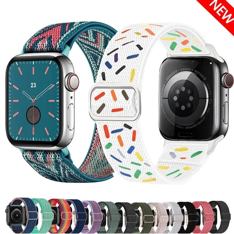Scrunchie Nylon for Apple watch 10-42/46mm 44mm 38/40/41mm stretch bracelet series iWatch 9 8 7 6 5 4 3 Ultra2 49mm