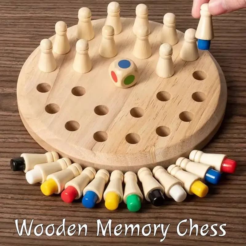 Memoria in legno Gioco di scacchi Bastone di scacchi Puzzle di colore Gioco da tavolo Gioco educativo Montessori Giocattoli di apprendimento per bambini Bambini