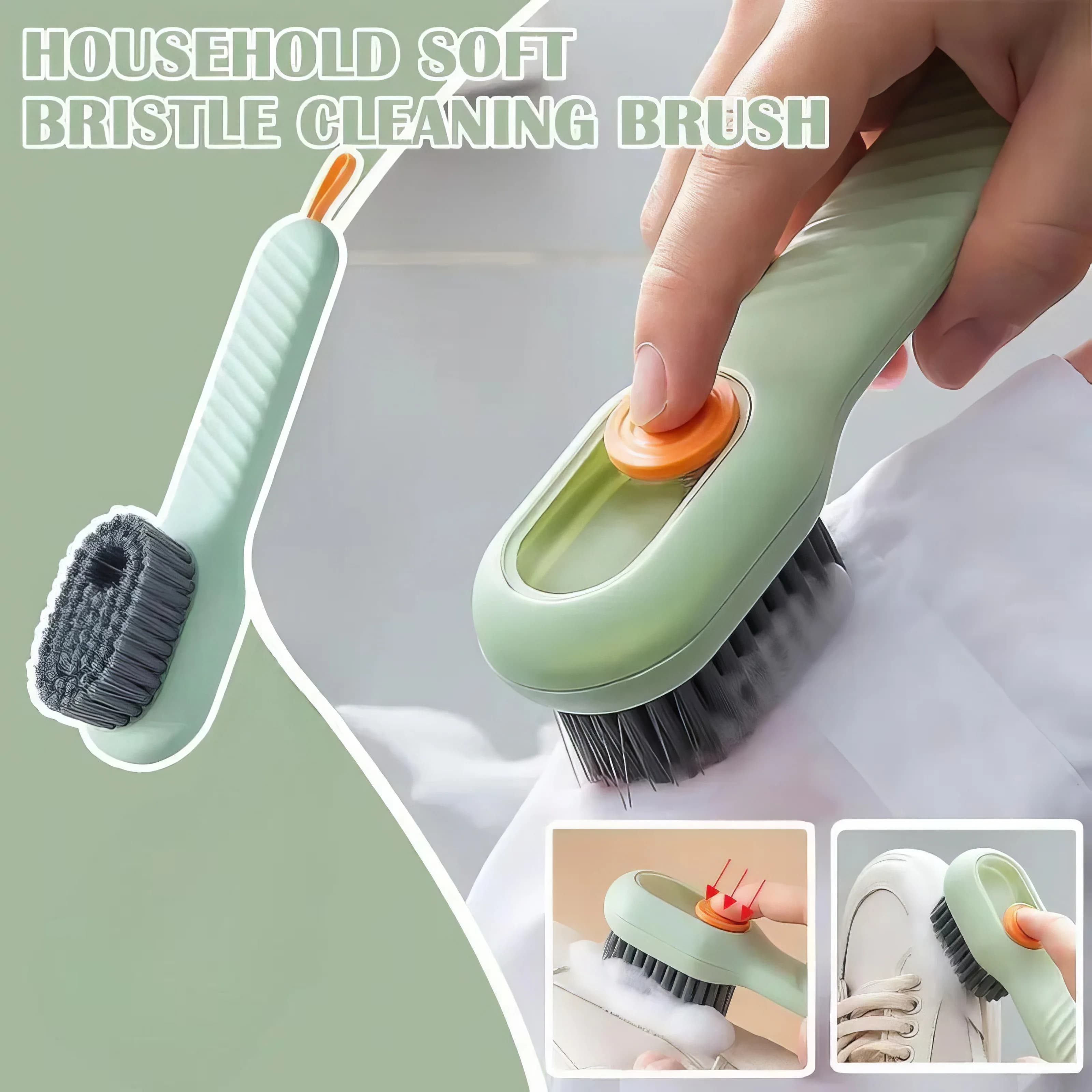 2 spazzole morbide verdi multifunzionali con forte potere detergente e senza danni alla superficie, utilizzabili come strumenti per la pulizia quotidiana delle scarpe