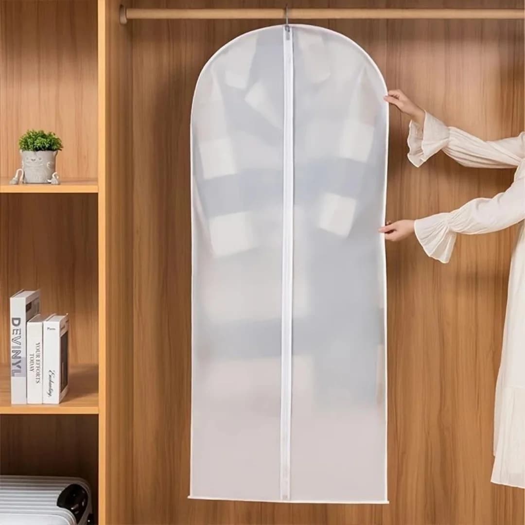 1 Pack Garment Bags, Suit Bags For Closet Storage And Travel, Portable Garment Covers Breathable Clothing Storage Bags With Zipper Clothes Cover For Suit, Coat, Dress