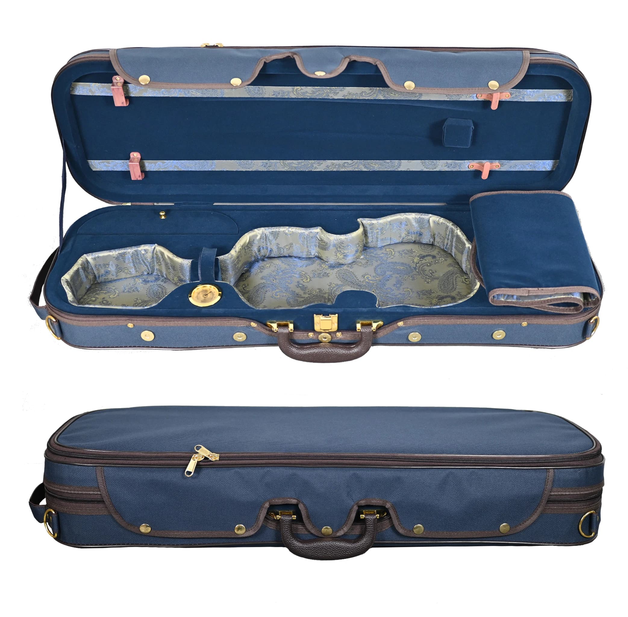 Violin Case Oxford Cloth Foam Square Violin Box With Hygrometer Violin Storage Case Musical Instrument Protection Case
