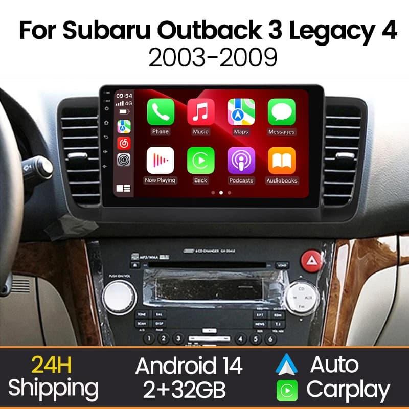 MEKEDE Wireless CarPlay Android Autoradio Multimedia per Subaru Outback 3 Legacy 4 2003-2009 GPS Navigation Main Units WIFI
