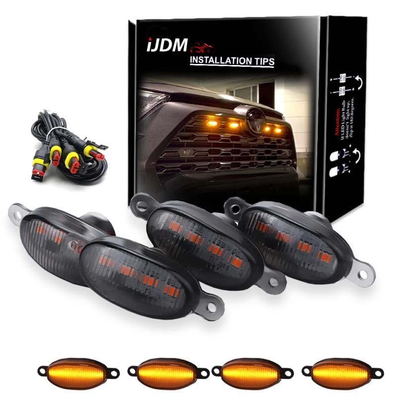 Universale Auto Anteriore LED Griglia di Luce Affumicato Ambra Bianco 12LED Griglia di Luce Eagle Eye Lampada Per Off Road Tronco SUV Ford Toyota 12V