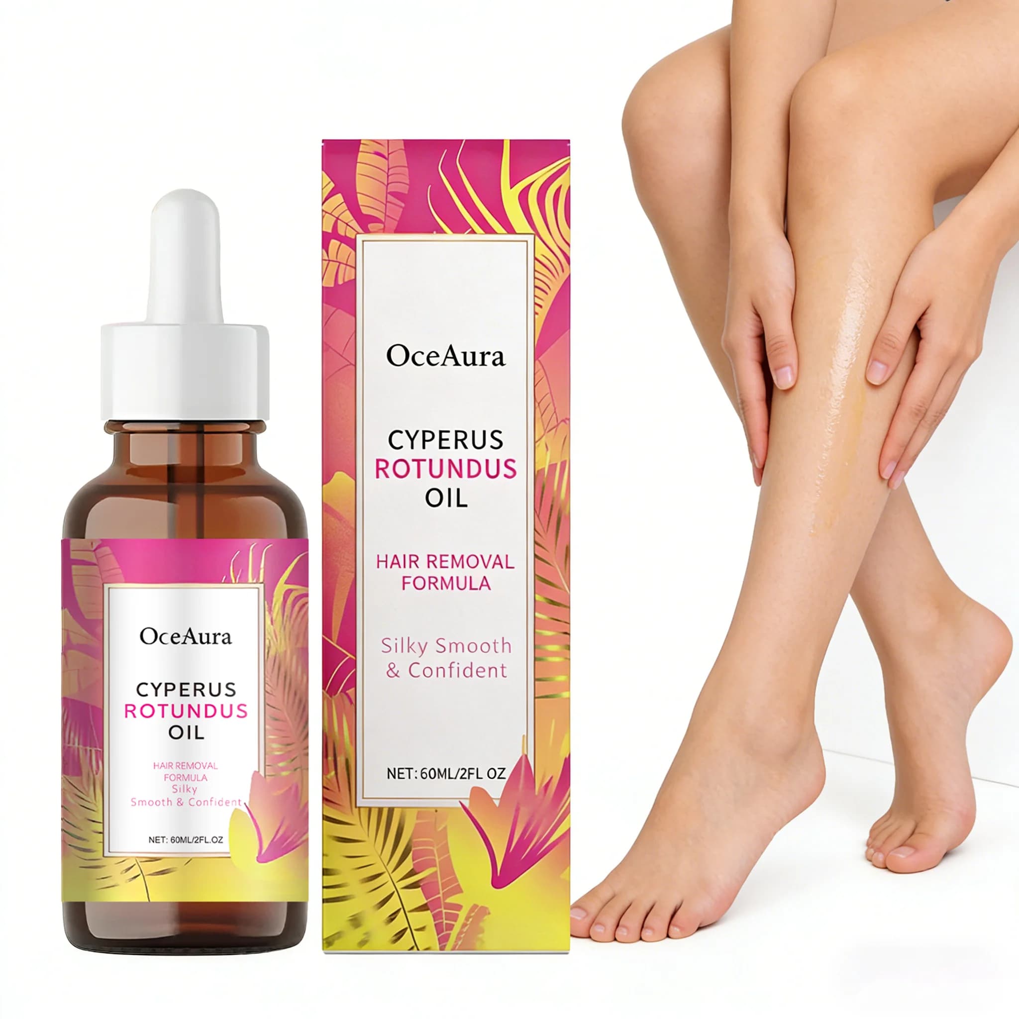 Essential oil for hair removal of the body from 60 ml, delicate cleaning, soothing, nourishing, moisturizing, relief from discomfort, not irritating for daily care