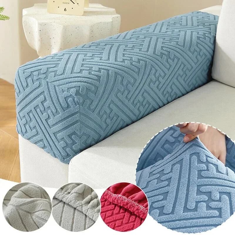 2 pcs 72 cm/28.35 inch Jacquard Elastic Stretch Fit Armrest Protector Armrest Covers for Sofa Chair Sofa