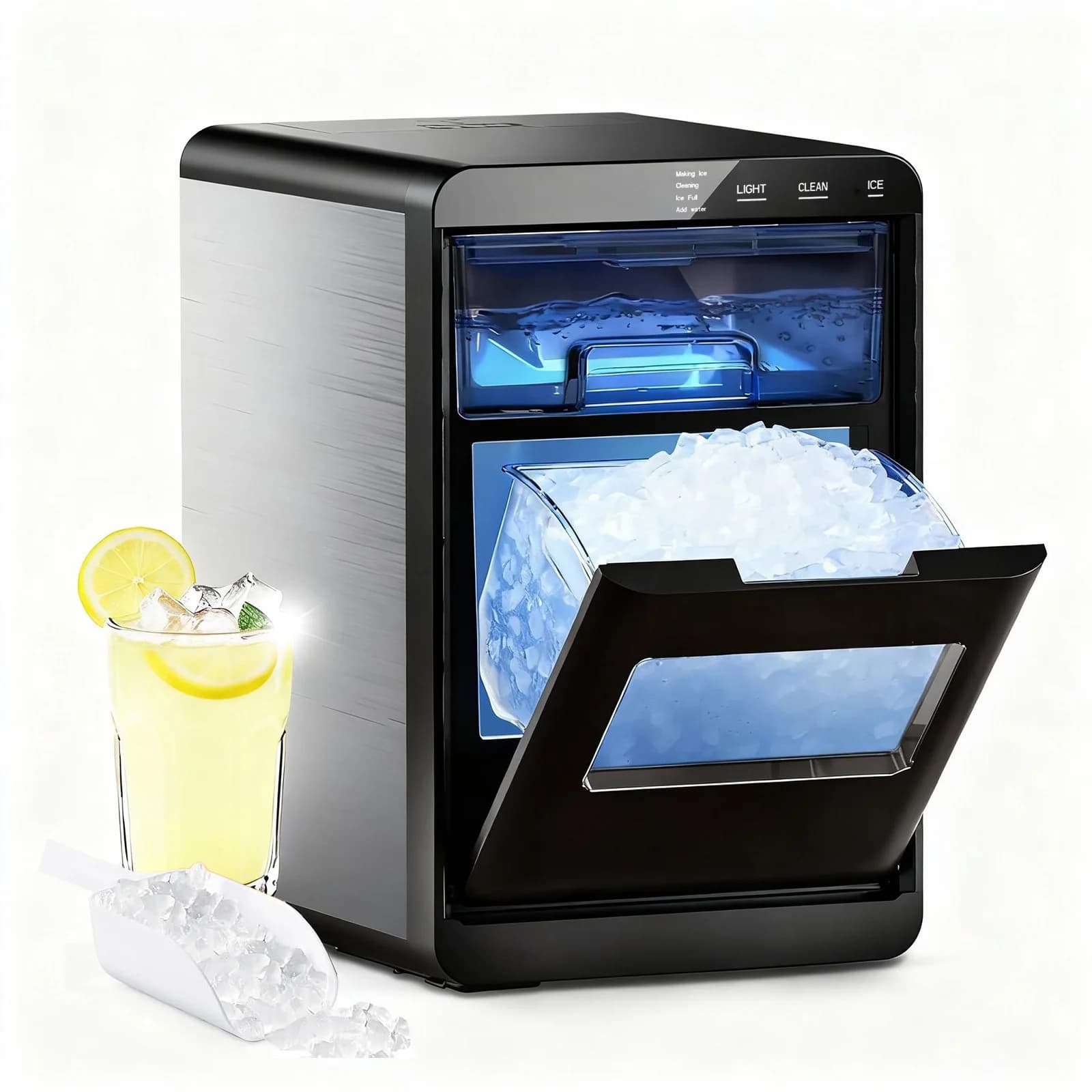 Ice maker for ice machine Nugget 44bs/24H with ice shovel and basket for home/kitchen/fest