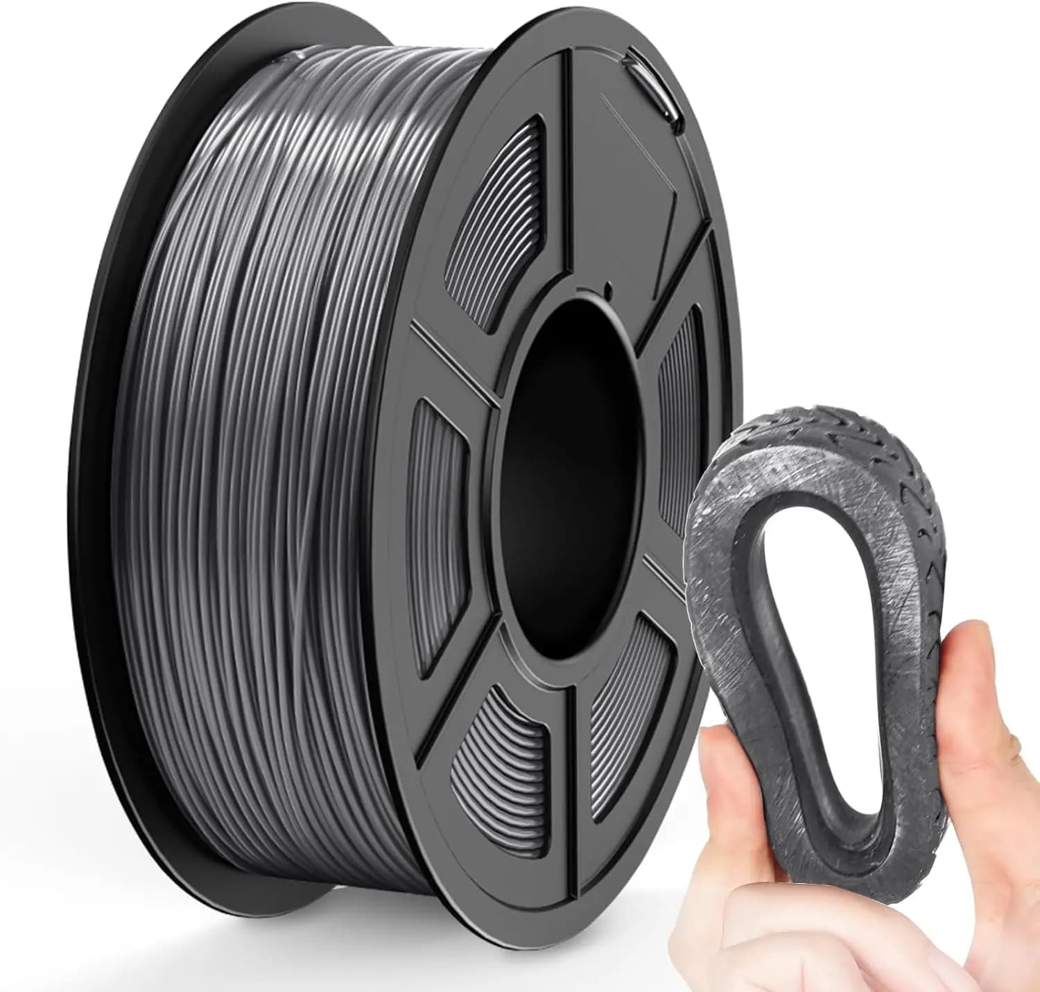 Filament TPU 1.75mm grey 250G/500G, flexible filament for 3D printer with Shore 95A hardness, high elasticity, abrasion resistance