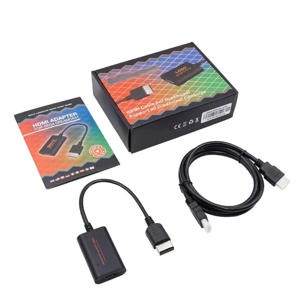 HDMI DC Adapter, HDMI Compatible Digital Adapter, HD-Link Audio Video Cable for All Versions of Dreamcast Sega Console