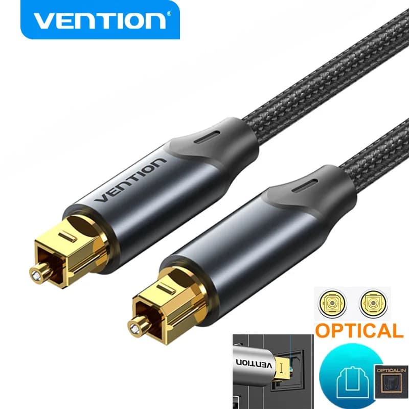 Vention Cavo audio ottico Cavo in fibra ottica digitale Toslink 1m 5m Cavo coassiale SPDIF per amplificatori Lettore PS5 Cavo soundbar