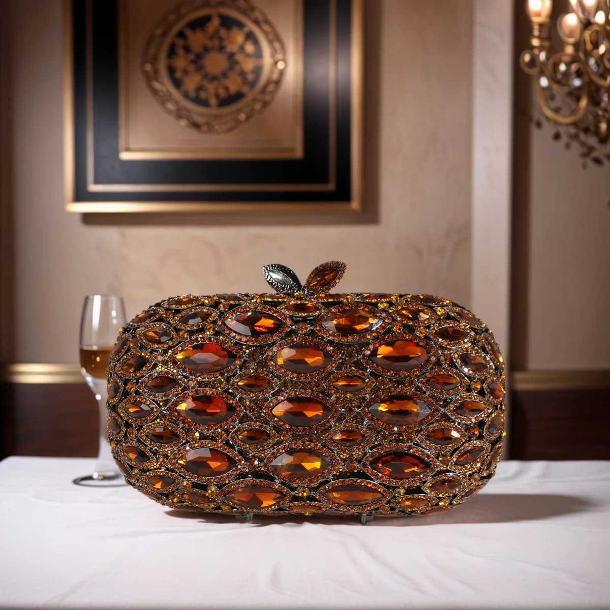 Borsa da sera da donna con strass abbagliante Borsa con pochette in cristallo di lusso con diamanti glitterati per la festa di ballo di nozze