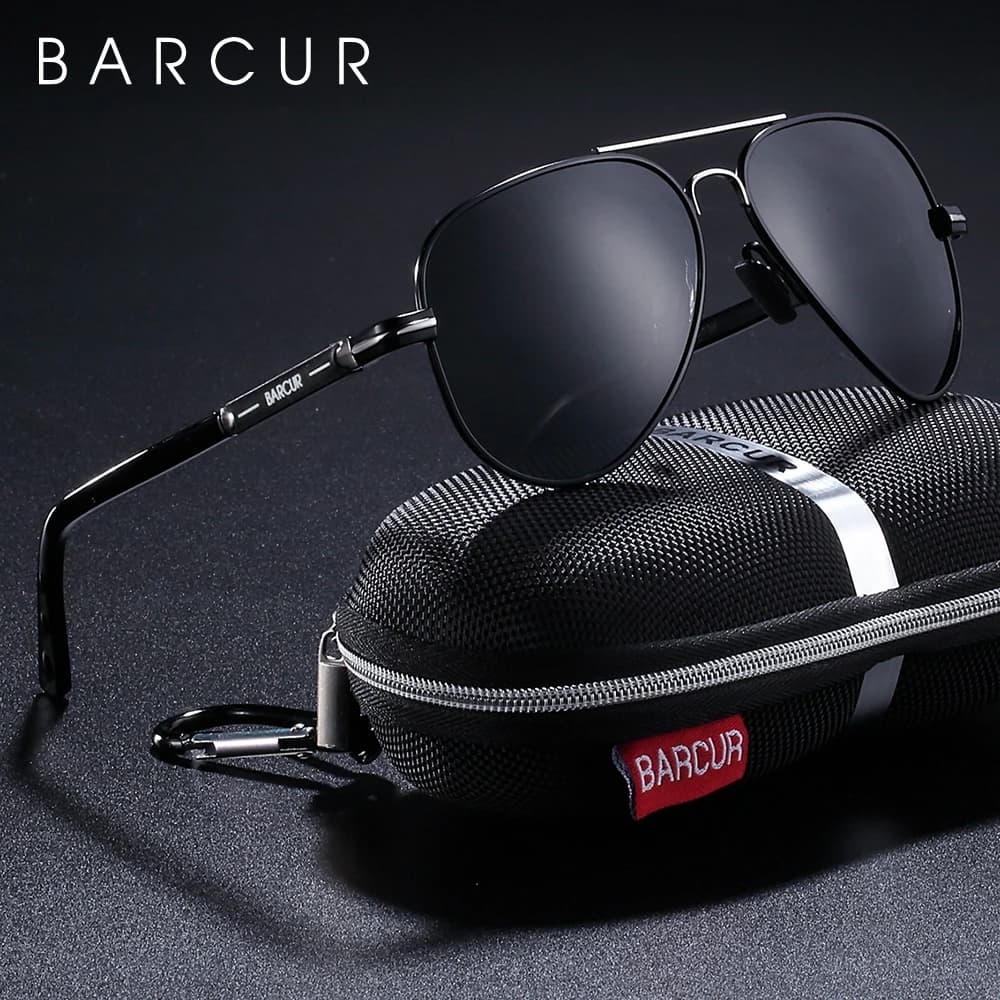BARCUR Polarizzati Mens Occhiali Da Sole Pilota Occhiali Da Sole per Gli Uomini accessori di Guida di Pesca Escursionismo Eyewear Oculos Gafas De Sol