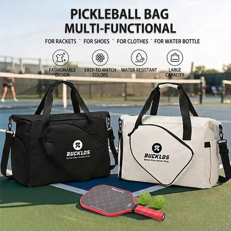 BUCKLOS Pickleball Paddle Bag Outdoor Sport Large Storage Handbag Portable Training Shoulder Bags Tennis Rackets Bag Package