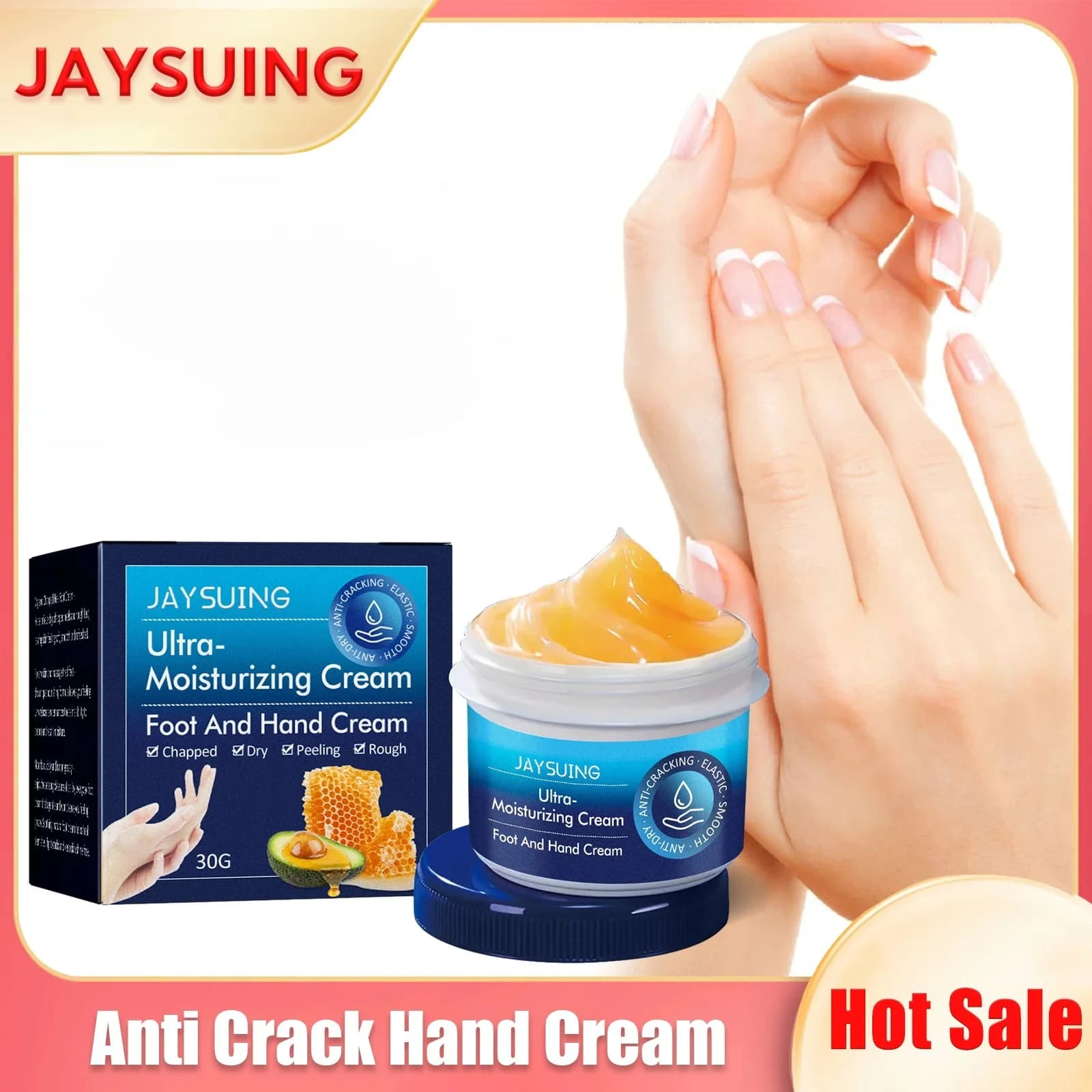 Crema anti crepe Riparazione screpolature del tallone Rimozione della pelle morta Trattamento anti-essiccazione delle mani Crema nutriente per la secchezza del piede Crema riparatrice screpolata