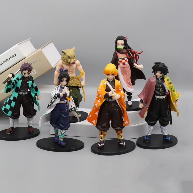 Anime Demone Slayer Kimetsu no Yaiba figura Kamado Tanjirou Action Figure Agatsuma Zenitsu Nezuko Guerriero PVC Modello Giocattoli