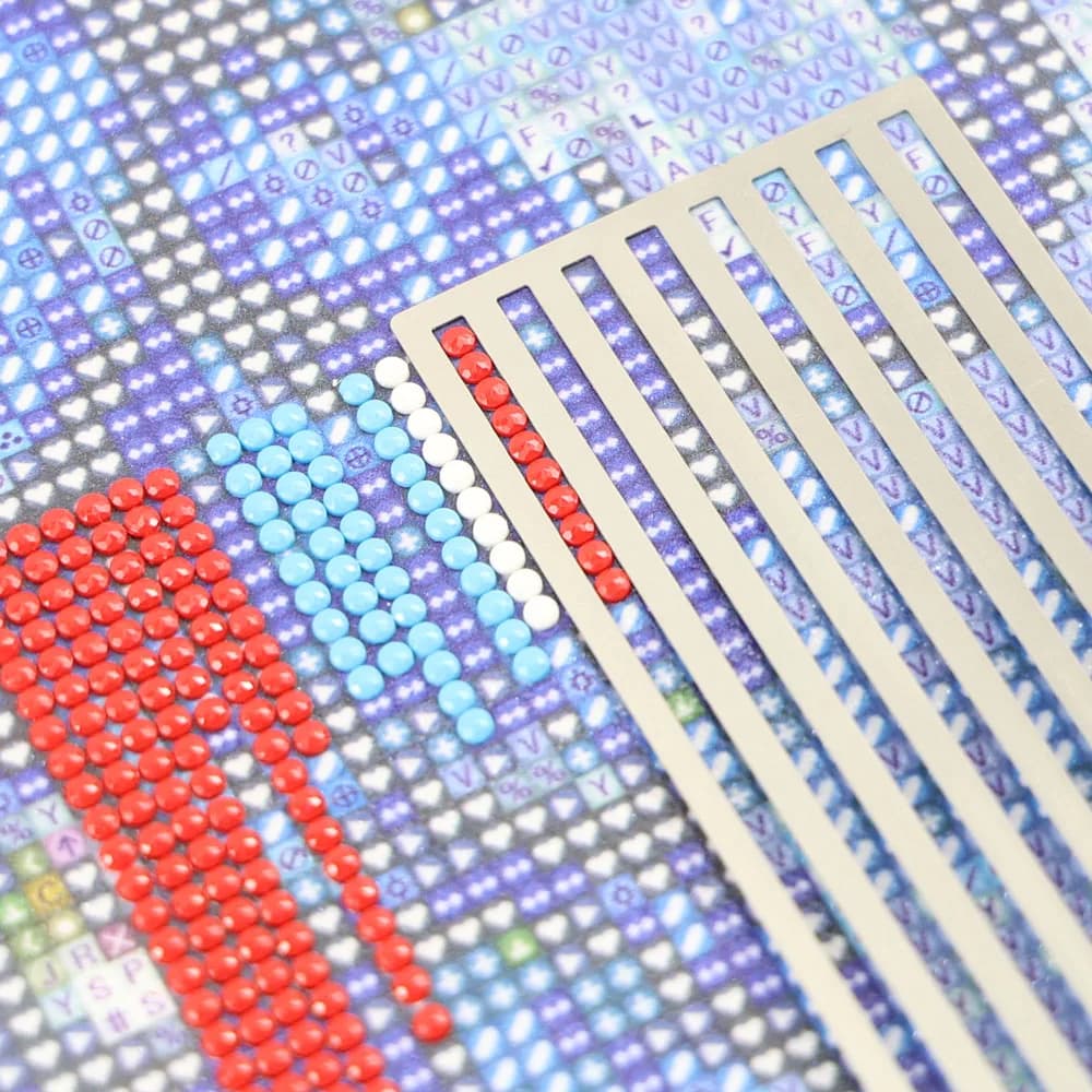 Righello per Diamond Painting in Acciaio Inossidabile, Leggero, Piccolo, Strumento per Allineamento Punti di Diamante e Rete a Diamante