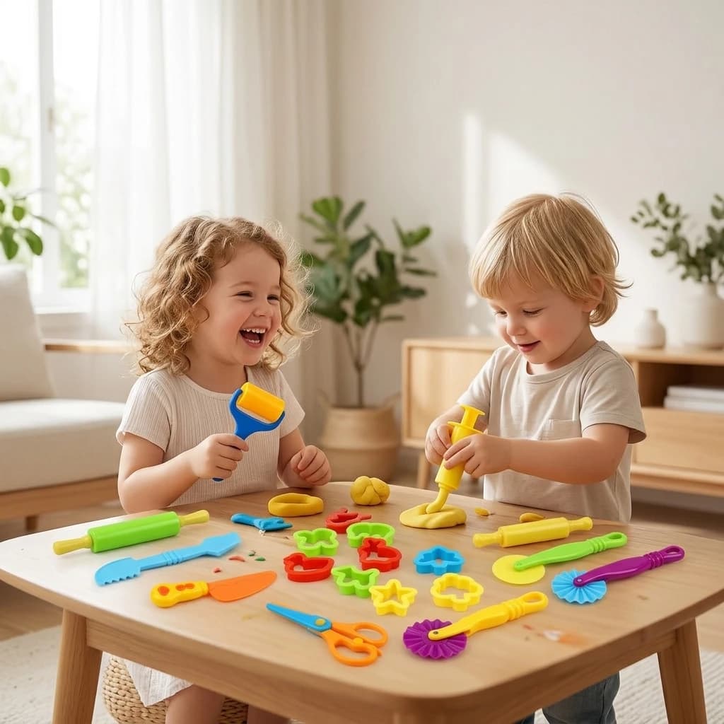 Kids DIY Clay Dough Molds And Tools Set 21 Pieces for Creative Play And Artistic Expression