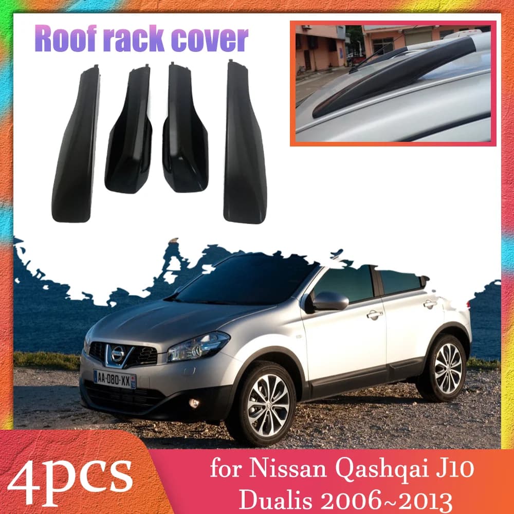 Auto Portapacchi Copertura per Nissan Qashqai J10 Dualis 2006 ~ 2013 Bagagli Bar Parte Rail End Borsette Cap Trim Borsette Accessori 2007 2008