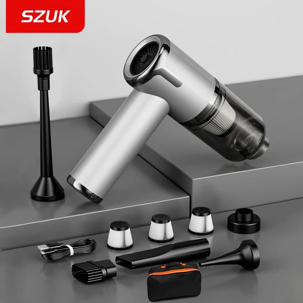 SZUK Aspirapolvere portatile per auto Forte aspirazione Pulitore wireless Macchina per la pulizia Potente mini aspirapolvere portatile per auto
