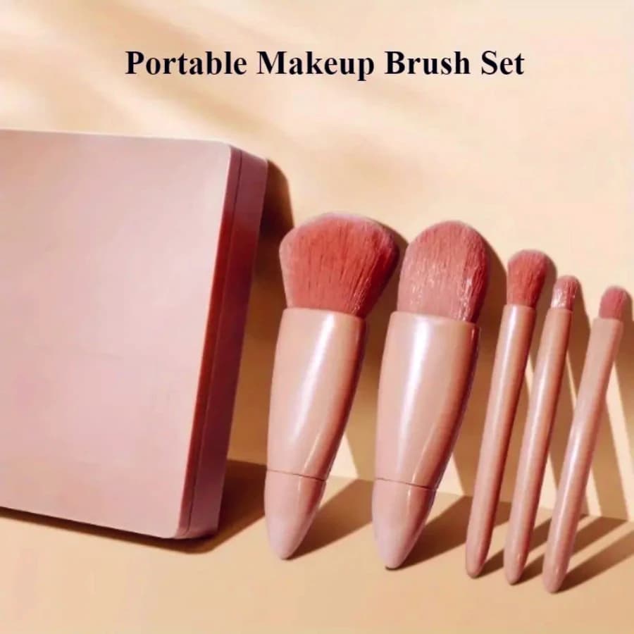 2 set di set di pennelli per trucco rosa, mini pennelli per trucco portatili da viaggio, versatili e perfetti per trasportare le gite