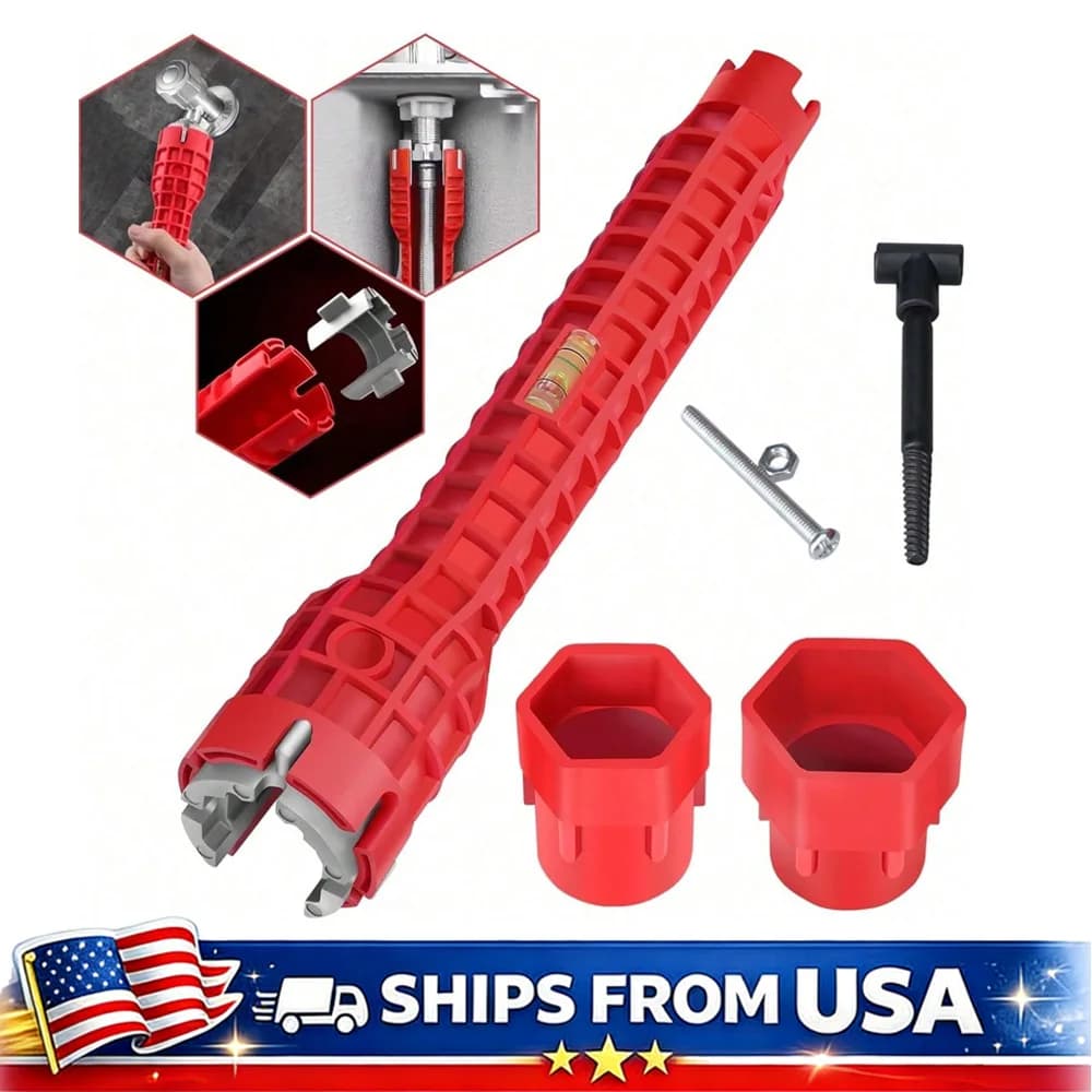 Multifunctional 8 In 1 Plumbing Wrench Faucet Sink Installer Tool For Kitchen Bathroom Toilet Pipe Maintenance