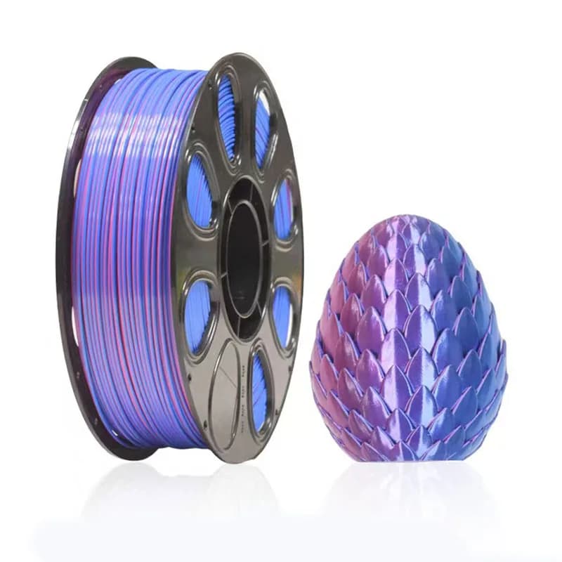 Filament PLA Silk 1.75mm Two Color Blue 1KG, 3D Printer Glossy Filament, dimensional accuracy +/- 0.05mm, 250m coil