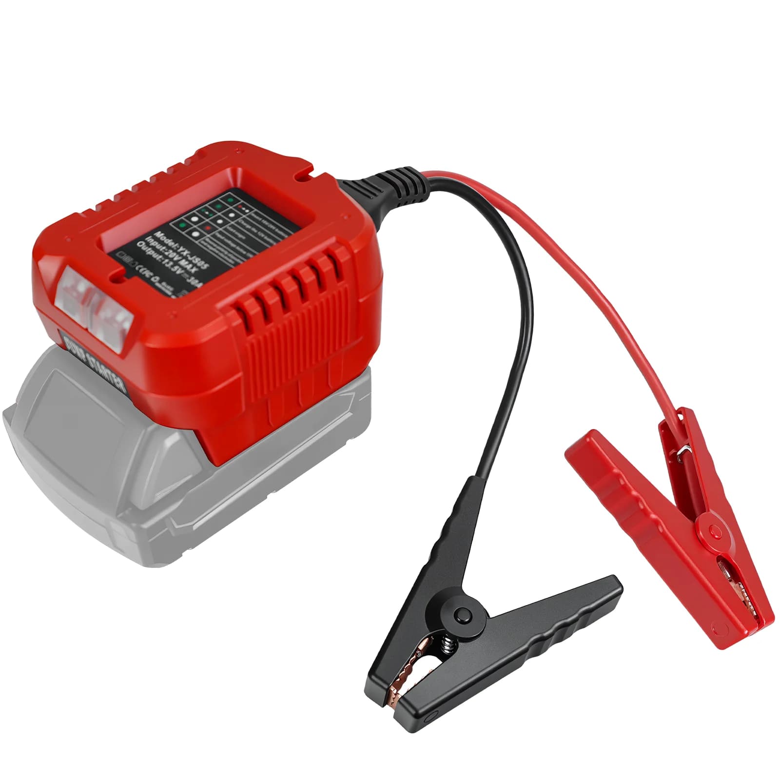 Cavi avviamento di emergenza Morsetti avviamento ponticello cavo 10AWG Cavo booster automobilistico Linea di utensili elettrici per batteria Milwaukee 18V