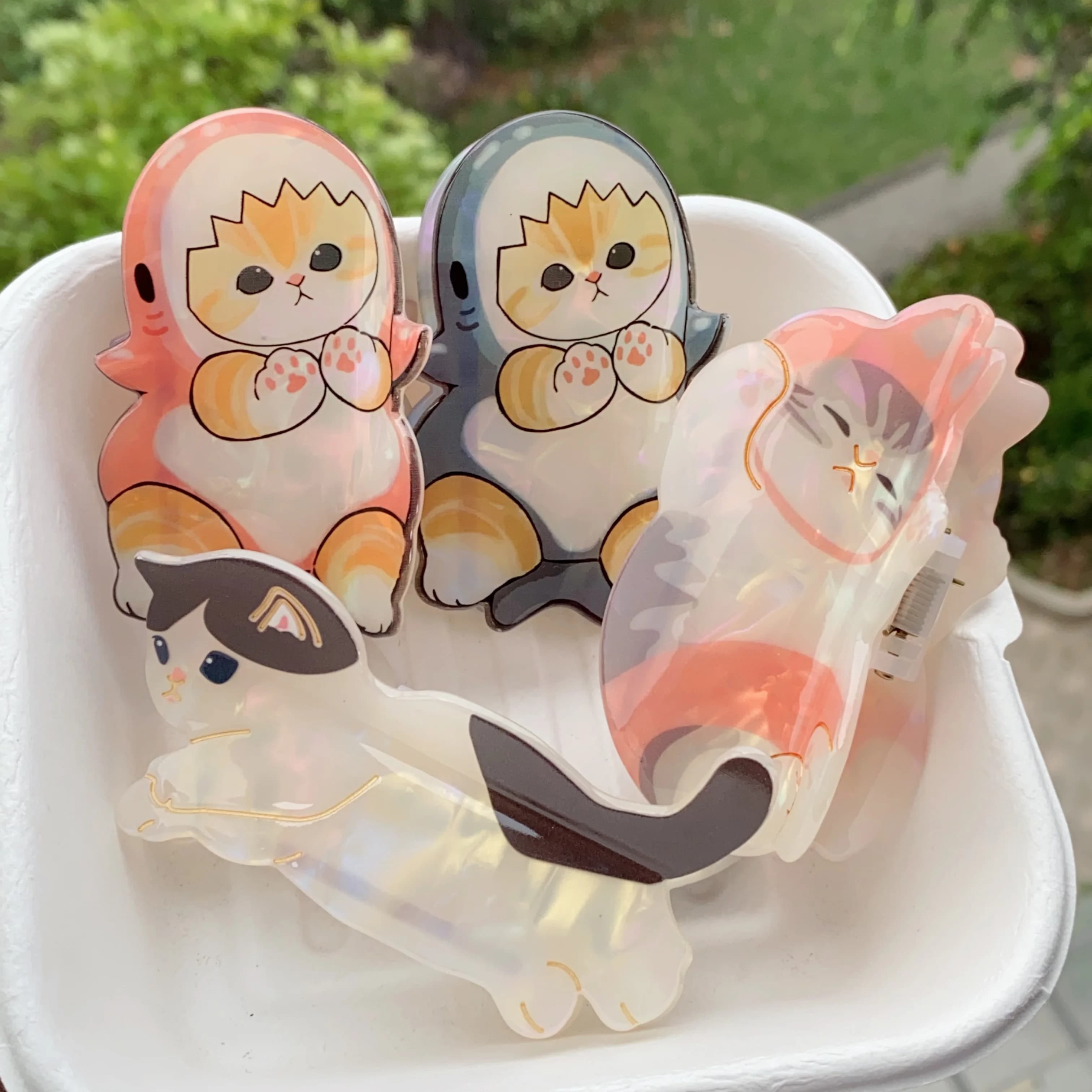 Novelty Cat Hair Clips, Eco-friendly Acetate Cat in Costume Hair Accessories