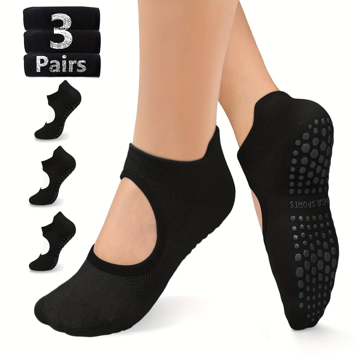 Women's Anti-slip Socks for Yoga Barre Pilates Fitness Gym Sport Anti-slip Ball Socks Women's YOGO Socks