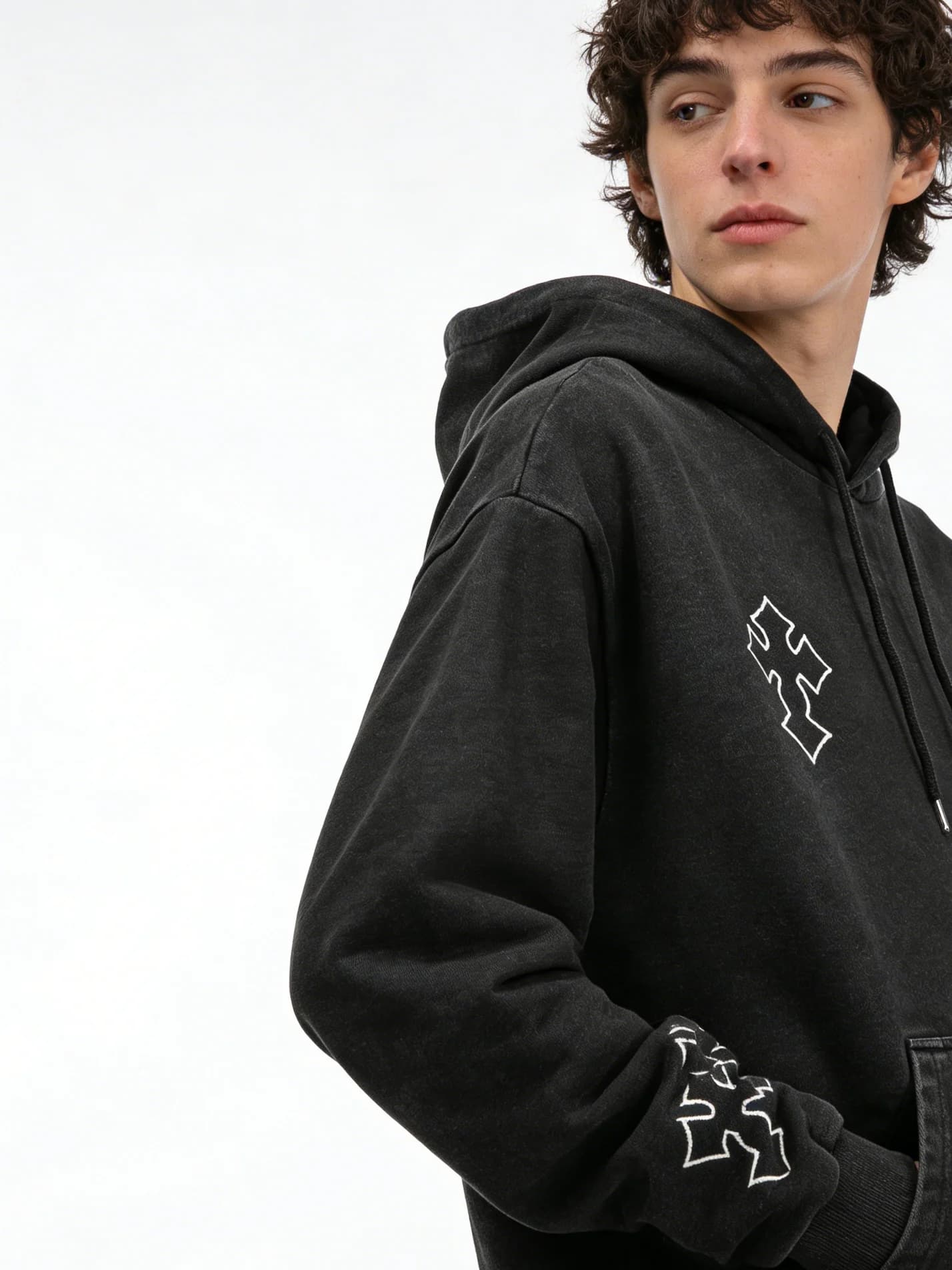 Felpa con cappuccio stampata da uomo per l'inverno, realizzata con materiale traspirante