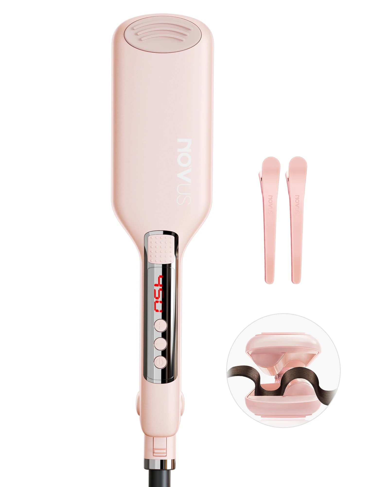 Iron curlers for waves: adjustable temperature for different types of hair, creates loose or deep waves due to styling technique