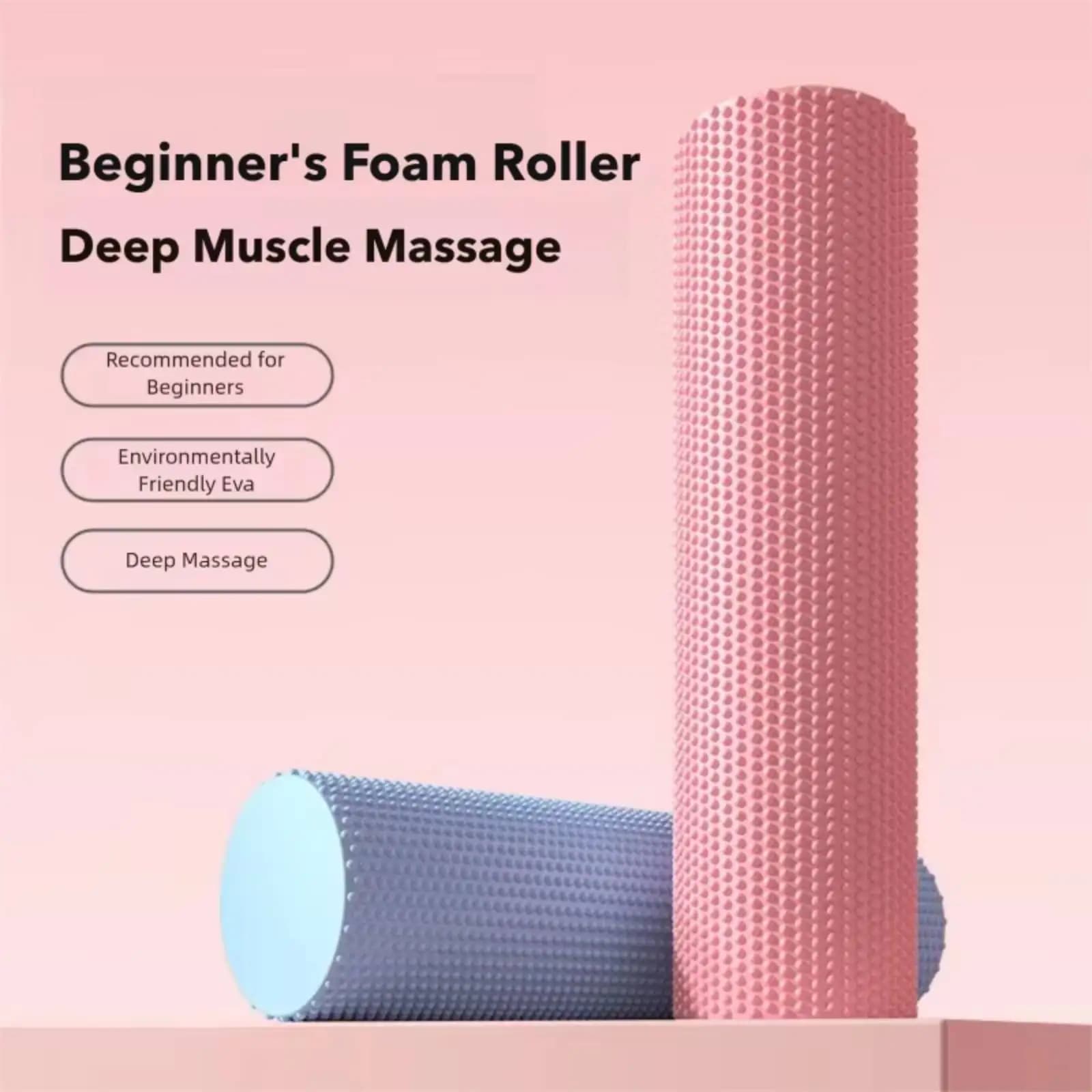 Eva Solid Foam Roller Yoga Column Muscle Relaxer Roller Pilates Lumbar Massage Fitness Column For Beginner Yoga Roller