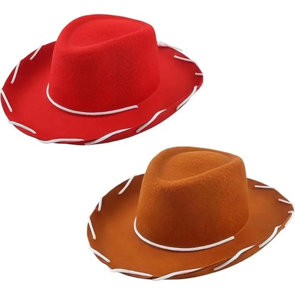 Fantasia Woody Jessie Cosplay Felt Hat Cap Adult Roleplay Props Fancy Dress Up Halloween Carnival Costume Accessories Gifts